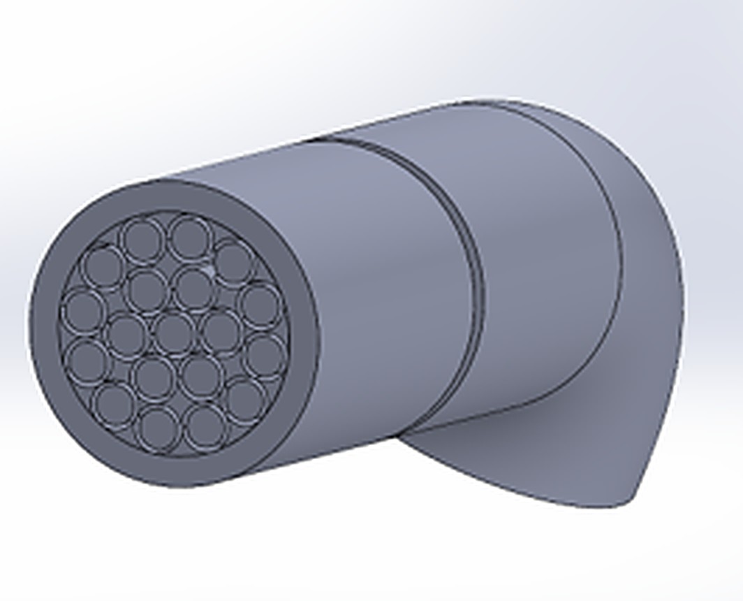 SolidWorks model of the 19-tube bundle straightener
