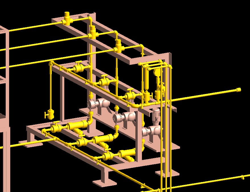 Dosing pump skid piping isometric model