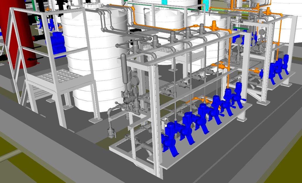 Full dosing pump skid 3D model
