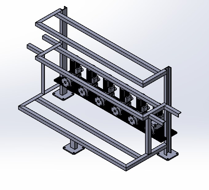 Dosing pump skid structural frame in SolidWorks