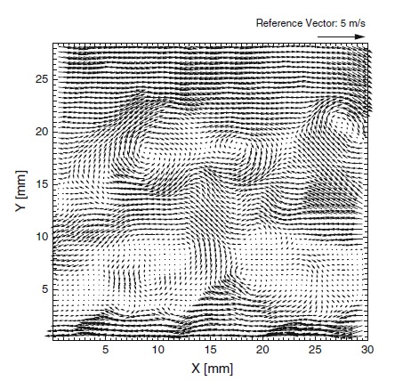 Velocity fluctuation field in a turbulent boundary layer