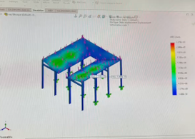FEA stress contour plot of the support structure